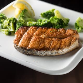 Charcoal-Grilled Salmon Steak