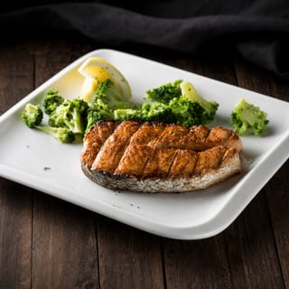 Charcoal-Grilled Salmon Steak